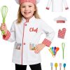 ANPHILE Chef Costume for Kids with Hat – Toddler Chef Outfit Dress Up Clothes Career Day Halloween Costumes for Boys Girls
