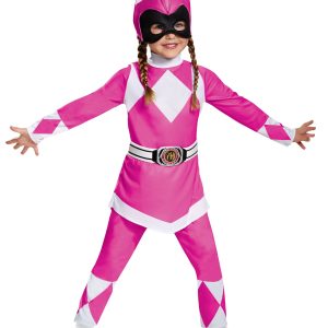 Disguise Pink Ranger Toddler Classic Child Costume, Pink, Medium/(3T-4T)