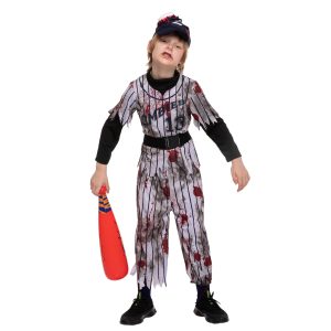 Spooktacular Creations Zombie Baseball Player Costumes for Boys, Scary Halloween Costume for Kids, Halloween Parties-S(5-7yr)