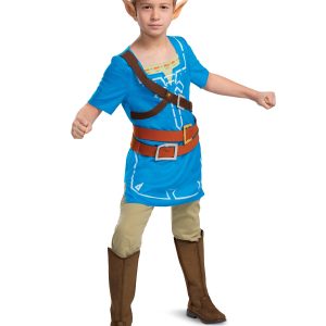Link Costume for Kids, Official Zelda Breath of The Wild Costume, Classic Child Size Small (4-6) Multicolored
