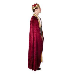Kangaroo Red Velvet King Robe For Men - Kings Cape Costume Royal Outfit - Prince, Kings and Queen Costumes for Adults - Halloween Costume Cosplay Dressup Apparel