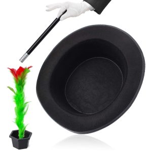 Yewong Kids Magician Costume Accessories with MagicianTop Hat Cloak Cape Wand Gloves Rabbit Puppet Magic Tricks Kit