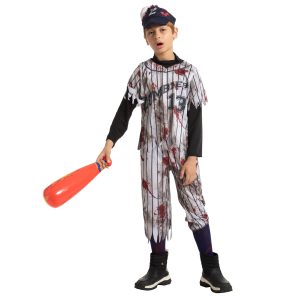 Spooktacular Creations Zombie Baseball Player Costumes for Boys, Scary Halloween Costume for Kids, Halloween Parties-S(5-7yr)