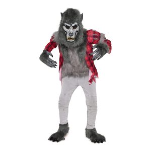 Spooktacular Creations Boy Howling Werewolf Costume with Mask, Halloween Costume for Kids, Wolf Outfit Kids-Red
