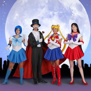 Fun Costumes Womens Sailor Moon Outfit With Leotard, Skirt, Gloves, Choker, & Tiara - Officially Licensed Adult Outfit