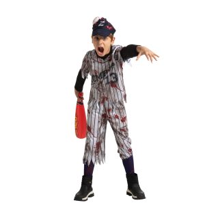 Spooktacular Creations Zombie Baseball Player Costumes for Boys, Scary Halloween Costume for Kids, Halloween Parties-S(5-7yr)