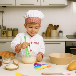 ANPHILE Chef Costume for Kids with Hat – Toddler Chef Outfit Dress Up Clothes Career Day Halloween Costumes for Boys Girls