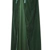 BIGXIAN Long Hooded Cloak Velvet Cape Witch Costume Halloween Costumes for Women Men (Dark Green, Large)