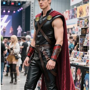 L'VOW Thunder God Cloak Medieval King Cape for Men Women Halloween Thor Cosplay, Renaissance LARP Costume(Burgundy)