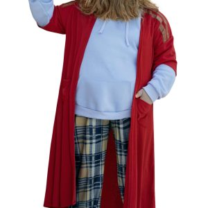 Mainfini Fat Thor Romper Clothes Set Adult Men Tall Superhero Hoodie Full Costume with Sweatshirt Pant Robe Gloves Wig Halloween Masquerade Event Complete Outfit Team Costume XL