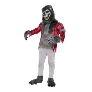 Spooktacular Creations Boy Howling Werewolf Costume with Mask, Halloween Costume for Kids, Wolf Outfit Kids-Red