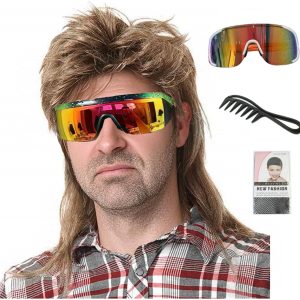 ByouByou Mullet Wigs for Men 80s Style Costumes Fancy Party Accessory Cosplay Wig Joe Dirt Emo Wig Halloween Men x (Light Brown)