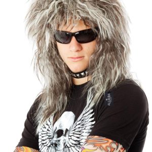 ALLAURA 70s 80s Rocker Wigs + Tattoos Costume Set Glam Hairband Rockstar Mullet Wig + Tattoo Sleeves Heavy Metal Wigs Metal HairWig | Rock Star Wig for Men — Rock Star Costumes for Men's