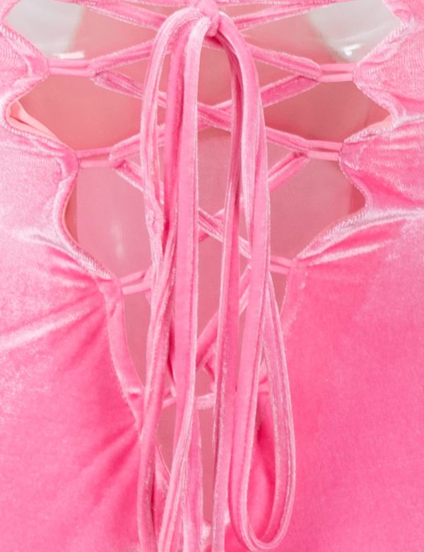 AiMiNa Anime Womens Bunny Girl Costume One Piece Bodysuit Halloween Cosplay Catsuit Bunny Headband Stockings Set(Pink S) - Image 3