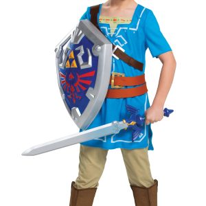 Link Costume for Kids, Official Zelda Breath of The Wild Costume, Classic Child Size Small (4-6) Multicolored