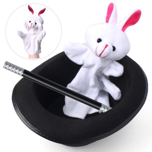 Yewong Kids Magician Costume Accessories with MagicianTop Hat Cloak Cape Wand Gloves Rabbit Puppet Magic Tricks Kit - Image 7