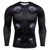 HIMIC E77C 3D Super Hero Close-Fitting Quick-Drying Elastic Sport Cosplay T-Shirt Long Sleeve (XX-Large,Thor Long Sleeve)