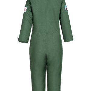 Kids Fighter Pilot Costume - Air Force Flight Suit with Aviator Sunglasses & Tag & Belt for Boys Girls Roleplay Dress Up 6-7 Years