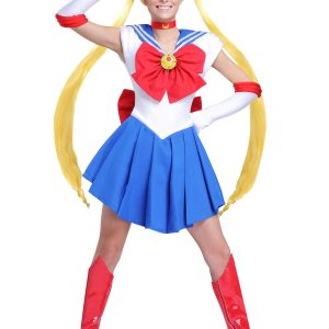 Fun Costumes Womens Sailor Moon Outfit With Leotard, Skirt, Gloves, Choker, & Tiara - Officially Licensed Adult Outfit