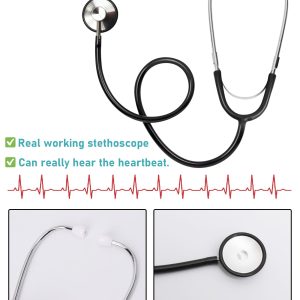 ICECUTE Doctor Scrubs for Kids,7 Pcs Scrubs Costume with Accessories,Halloween Costume for Boy Girls,3-11 Years (Green, 7-8Years)
