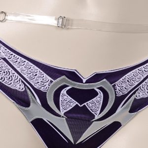 Alleyon Womens Anime Cosplay Swimsuit Game Two Piece Bathing Suit Bikini Set Swimwear