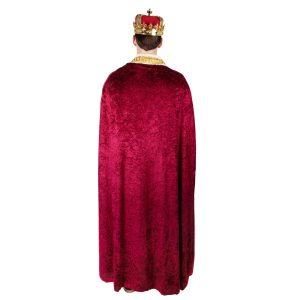 Kangaroo Red Velvet King Robe For Men - Kings Cape Costume Royal Outfit - Prince, Kings and Queen Costumes for Adults - Halloween Costume Cosplay Dressup Apparel