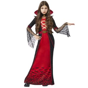 Spooktacular Creations Royal Vampire Costume for Girls, Deluxe Set Halloween Gothic Victorian Vampiress Queen Costume for Dress Up Party