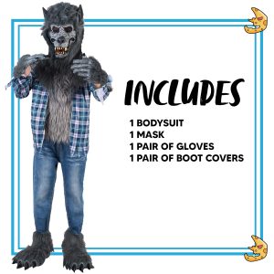 Spooktacular Creations Boy Howling Werewolf Costume with Mask, Halloween Costume for Kids, Wolf Outfit Kids-Blue