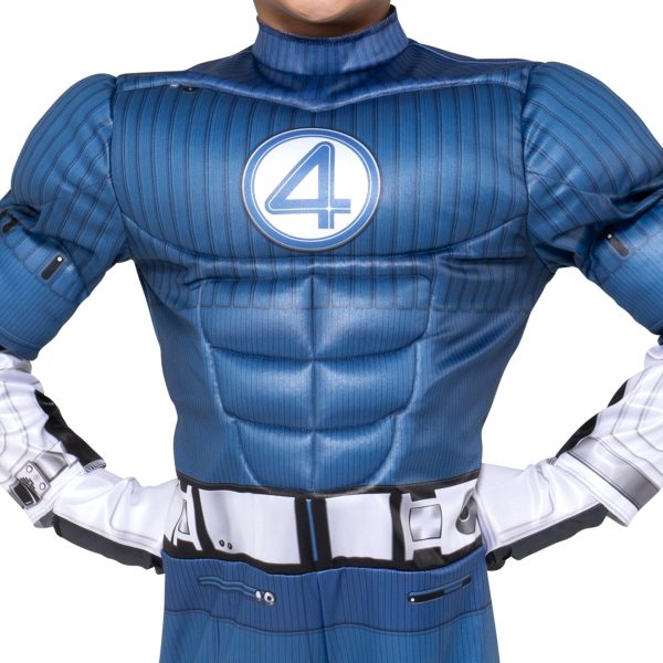MARVEL Mr. Fantastic Official Youth Halloween Costume - Premium Quality Padded Jumpsuit with Boot Tops and Gloves (L) - Image 2