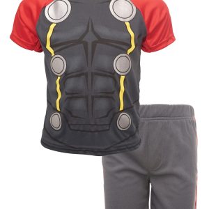 Marvel Avengers Thor Boys' T-Shirt & Shorts Clothing Set (Black 8)