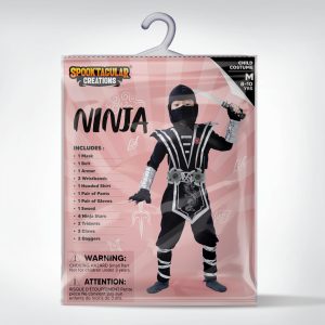 Spooktacular Creations Halloween Ninja Costume for Kids, Silver Boys Ninja Costume, Toddler Accessories Outfit Set for Dress Up and Cosplay Party, S