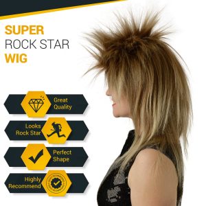 City Costume Wigs 80s Rocker Wig | Tina 70's, Mixed Brown Blonde Bowie Labyrinth Wig