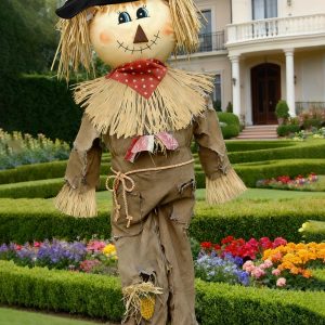 9 Piece Scarecrow Costume Set for Women Men Scarecrow Hat Gloves Rope Belt Straw Kit Holloween Cosplay Accessories