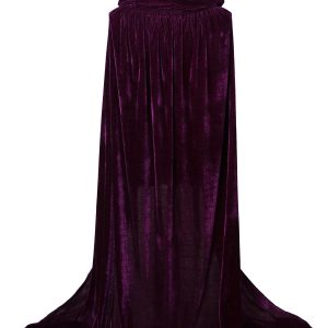 VGLOOK Unisex Adults Hooded Cloak Velvet Cape for Halloween Cosplay Costumes 59 inch Purple