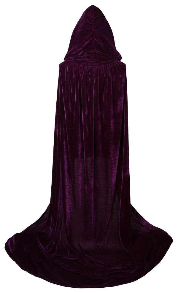 VGLOOK Unisex Adults Hooded Cloak Velvet Cape for Halloween Cosplay Costumes 59 inch Purple - Image 5