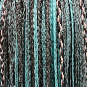 karlery Kids Girls Long Braid Blue and Black Mixed Wig Anime Costume Party Wig