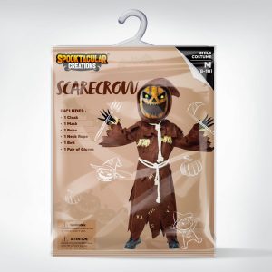 Spooktacular Creations Scary Scarecrow Costume for Kids, Halloween Costume for Boys w/Pumpkin Head, Pumpkin Outfit for Boys