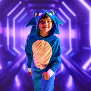 Sonic the Hedgehog Costume, Official Sonic Movie 2 Costume and Headpiece, Kids Size Small (4-6)