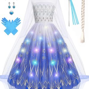 AntDesign Girls Princess Dress Light Up Costumes for Halloween Birthday Party Dress Up 3-9 Years