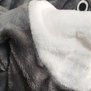 Anime Throw Blanket Flannel Fleece Blanket Cosplay Hooded Cloak Fluffy Shawl Wrap Nap Quilt (67''X47'', Gray)