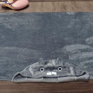 Anime Throw Blanket Flannel Fleece Blanket Cosplay Hooded Cloak Fluffy Shawl Wrap Nap Quilt (67''X47'', Gray)