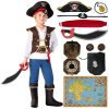 Spooktacular Creations Halloween Pirate Costume Kids, Blue Boys Pirate Costume Deluxe Set with Accessories for Toddler Halloween DressUp, Themed Party (Small, 5-7 yrs)