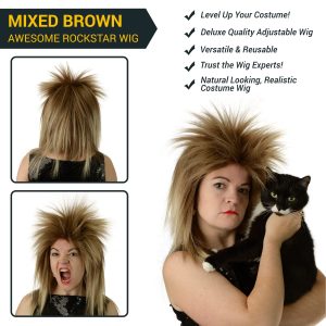 City Costume Wigs 80s Rocker Wig | Tina 70's, Mixed Brown Blonde Bowie Labyrinth Wig