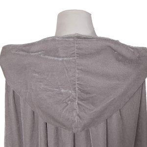 BIGXIAN Long Hooded Cloak Velvet Cape Witch Costume Halloween Costumes for Women Men (Gray, Large)