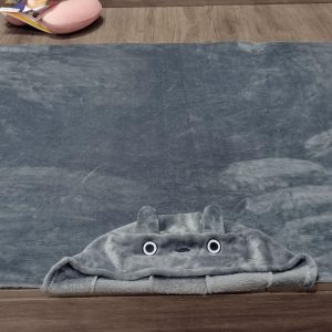 Anime Throw Blanket Flannel Fleece Blanket Cosplay Hooded Cloak Fluffy Shawl Wrap Nap Quilt (67''X47'', Gray)