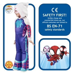 Rubies II Toddler Marvel: Spidey and His Amazing Friends Ghost Spider Deluxe Costume, As Shown, 3T4T