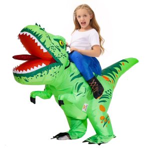 MT MENGTONG Halloween Costume Inflatable Dinosaur Costume Kids Riding T Rex Blow up Funny Party for Boys/Girls（4-6Y）