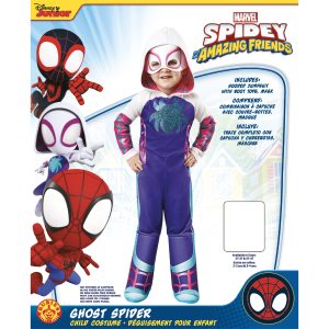 Rubies II Toddler Marvel: Spidey and His Amazing Friends Ghost Spider Deluxe Costume, As Shown, 3T4T